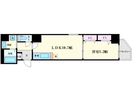 LC大手通(1LDK/8階)の間取り写真
