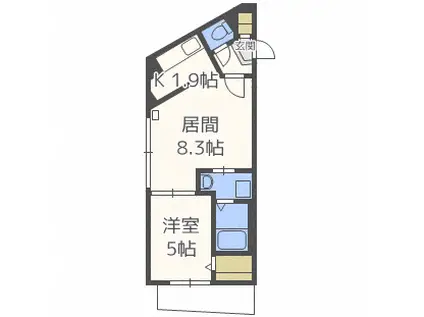 AZUL IV(1LDK/2階)の間取り写真