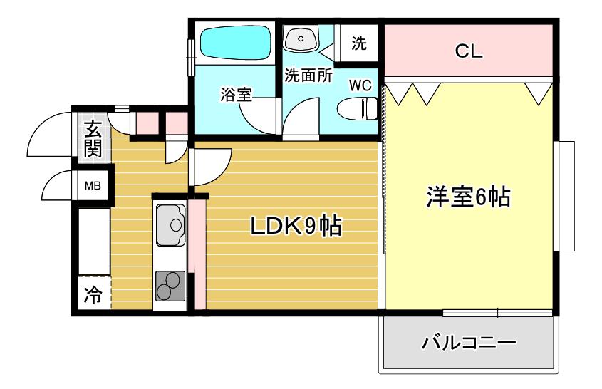 アストリア(1LDK/2階)の間取り写真