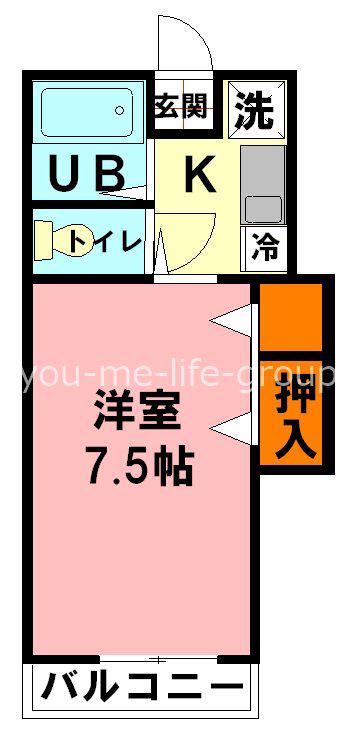 ハイム カープ(1K/1階)の間取り写真