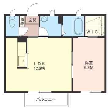 シャーメゾン わかば(1LDK/1階)の間取り写真