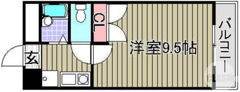 北長尾倶楽部(1K/3階)の間取り写真
