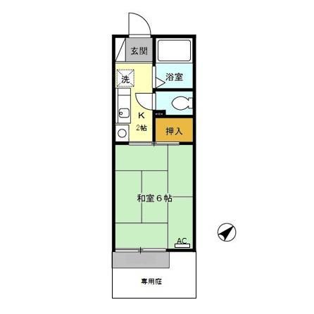 セリバテール東谷山III(1K/1階)の間取り写真