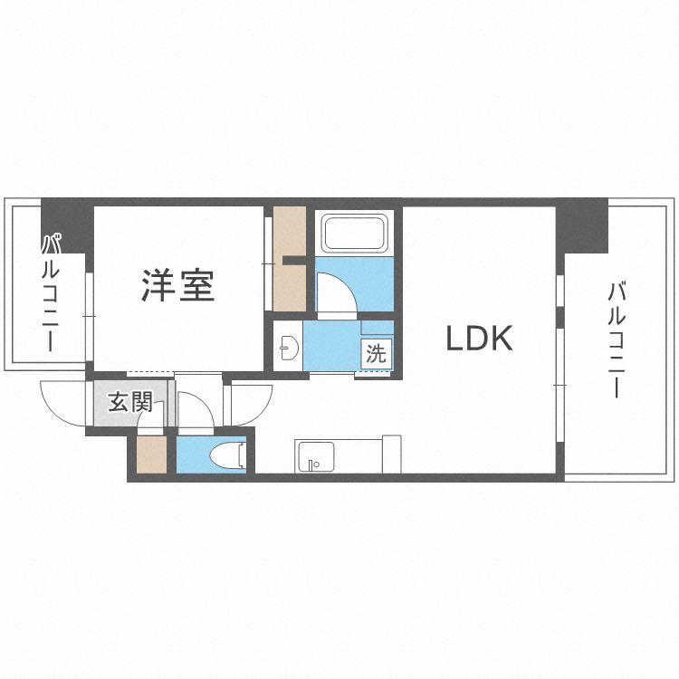 PHOERME城北公園(1LDK/3階)の間取り写真