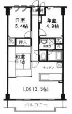 シルキーガーデン(3LDK/2階)の間取り写真