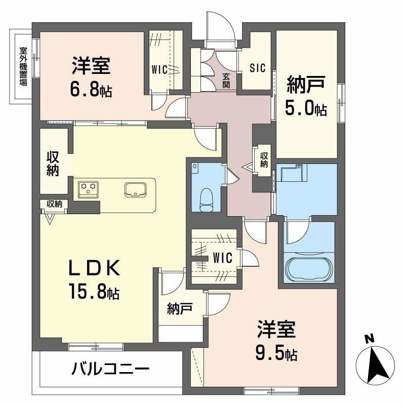 シャーメゾン阪南ガーデン(2SLDK/3階)の間取り写真