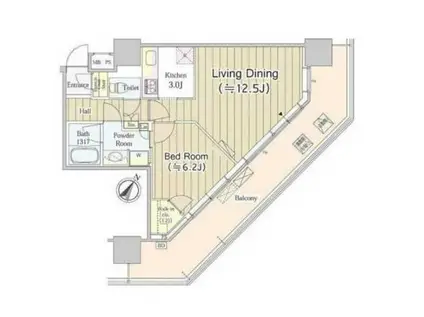 ユニゾンタワー(1LDK/7階)の間取り写真