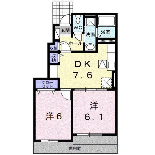 ＪＲ紀勢本線 藤並駅 徒歩12分 2階建 築7年(2DK/1階)の間取り写真