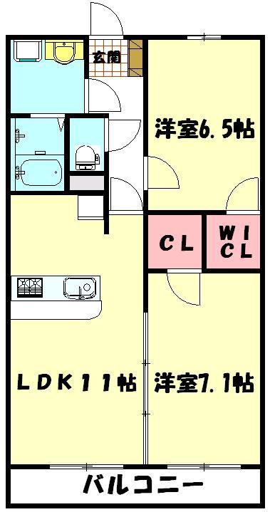ニックレジデンス常盤町(2LDK/3階)の間取り写真
