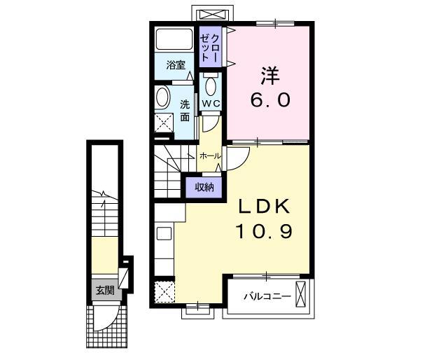 エテルノカーサ門司港(1LDK/2階)の間取り写真