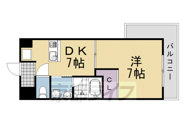 AQUA HILLS(1DK/7階)の間取り写真
