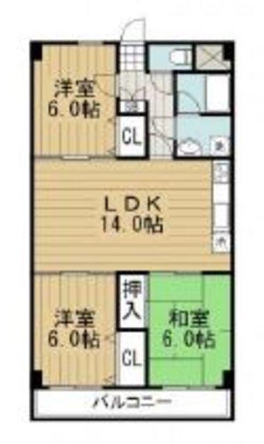 ウィング上大岡(3LDK/12階)の間取り写真