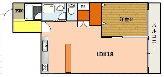 マンション辻田(1LDK/1階)の間取り写真