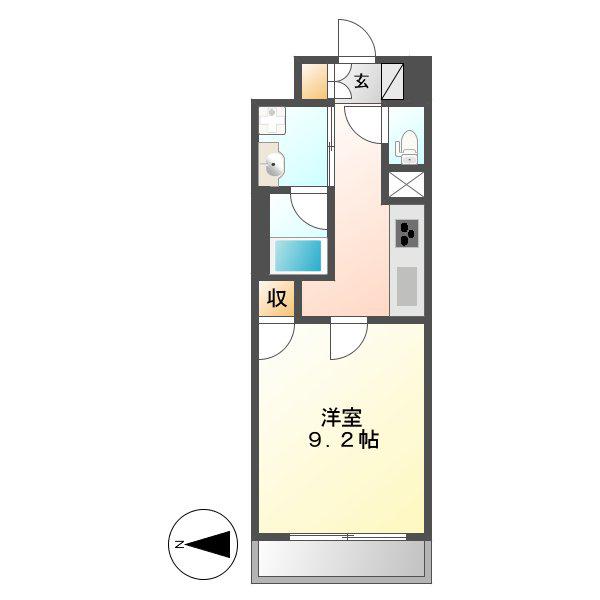 スタジオスクエア大須(1K/4階)の間取り写真