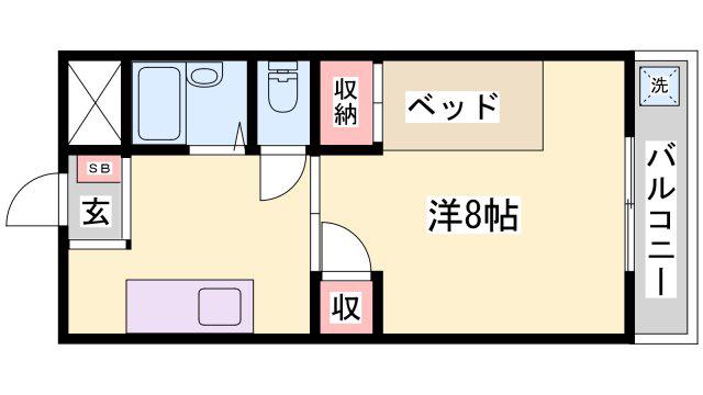MY-R太子(ワンルーム/2階)の間取り写真
