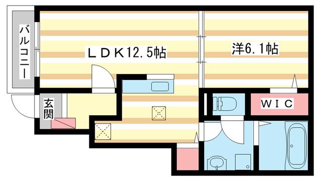 フォレ・リヴィエールI(1LDK/1階)の間取り写真