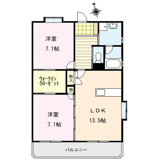 レフィナードパティオ(2LDK/3階)の間取り写真