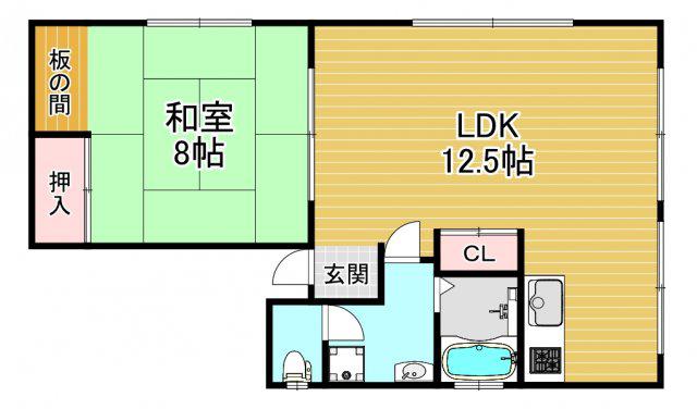 INビル(1LDK/3階)の間取り写真