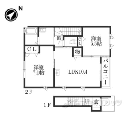 フォルム菖蒲台(2LDK/2階)の間取り写真
