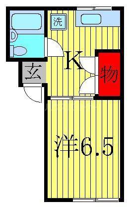 ハイツサカエ(1K/1階)の間取り写真