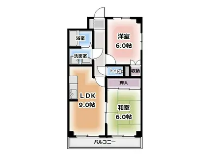 ガーデン山内(2LDK/4階)の間取り写真