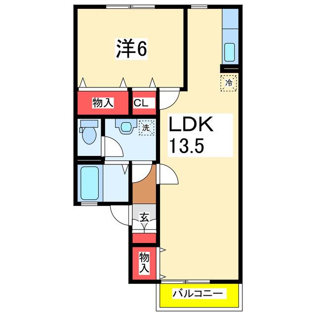 近江ロイヤルハイツ(1LDK/1階)の間取り写真