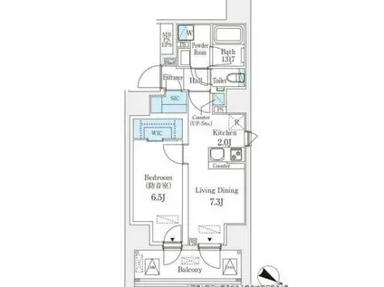 フィシオ飯田橋(1LDK/7階)の間取り写真