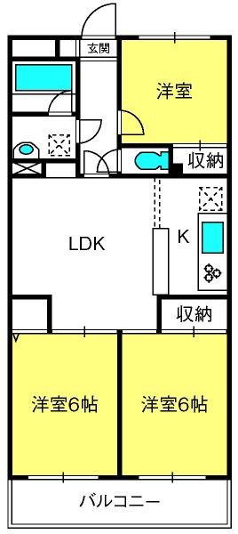 グランドメゾン大宮(3LDK/3階)の間取り写真