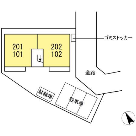 ソラーレ湘南(1LDK/1階)の間取り写真
