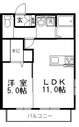 コーポアイビーII(1LDK/1階)の間取り写真