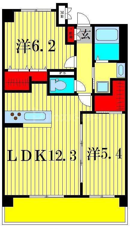 プレシャスタワー柏(2LDK/10階)の間取り写真