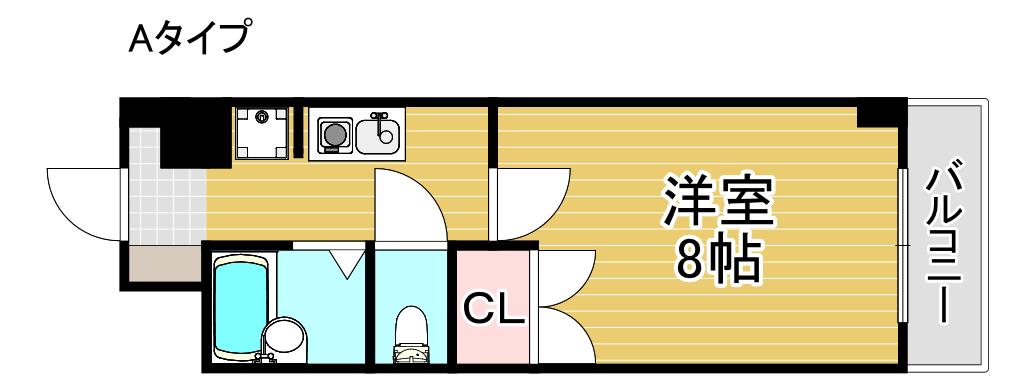 フルーレ住之江(1K/7階)の間取り写真