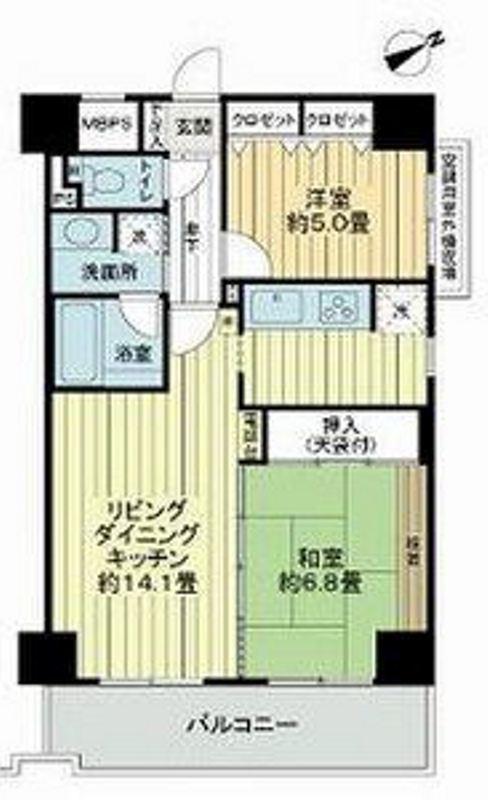 ライオンズプラザ神戸(3LDK/9階)の間取り写真