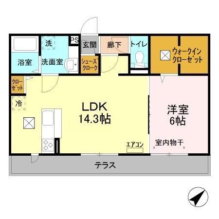 リースフォート(1LDK/1階)の間取り写真