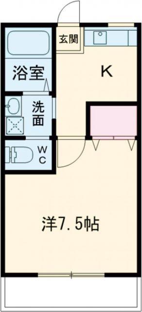 PATIO M(1K/2階)の間取り写真