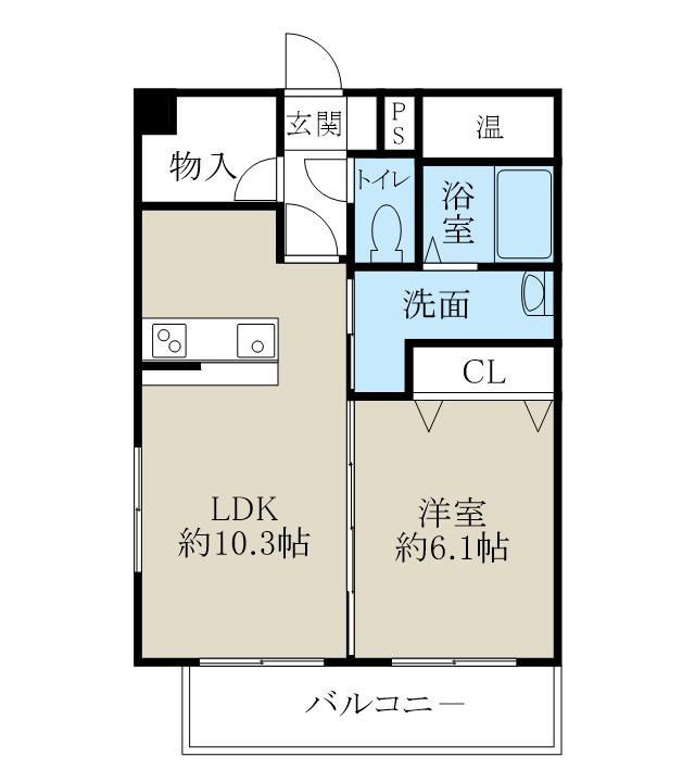 ベリエIII(1LDK/2階)の間取り写真