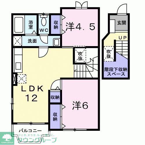 ハッピー(2LDK/2階)の間取り写真
