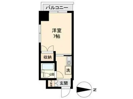 アソルティ東二番丁レジデンス(ワンルーム/8階)の間取り写真