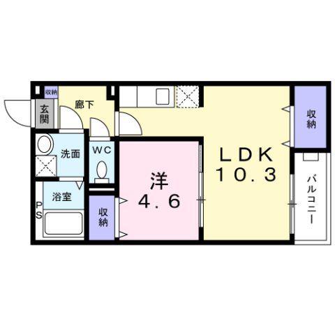 ALEGRIA藤井寺(1LDK/3階)の間取り写真