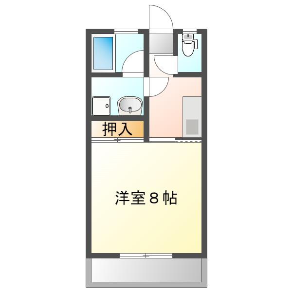 シティーパーク I(1K/2階)の間取り写真