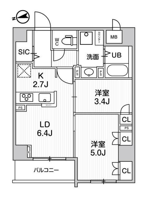 ALIVIS中野(1SLDK/1階)の間取り写真