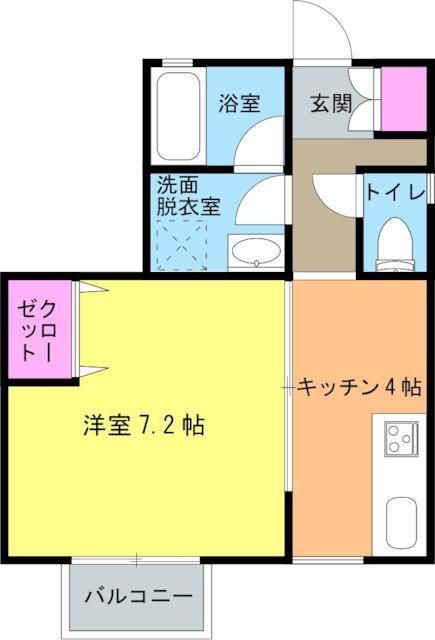 クレリア(1K/1階)の間取り写真