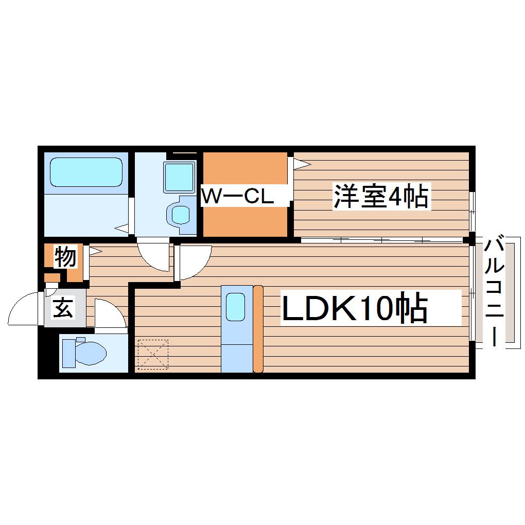 シャルマンコート杜A(1LDK/1階)の間取り写真