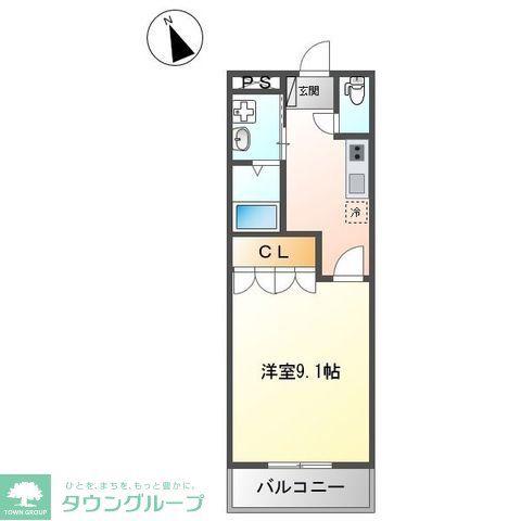 クレストール(1K/1階)の間取り写真
