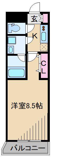 ARCOBALENO MUSASHIKOSUGIII(1K/2階)の間取り写真