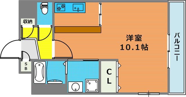 メゾンエフ上沢(ワンルーム/4階)の間取り写真