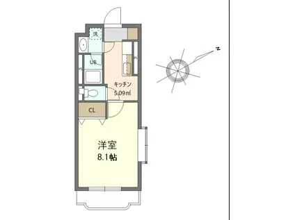 アントーレ(1K/1階)の間取り写真