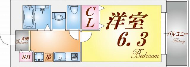 コスティエーロ須磨(1K/1階)の間取り写真