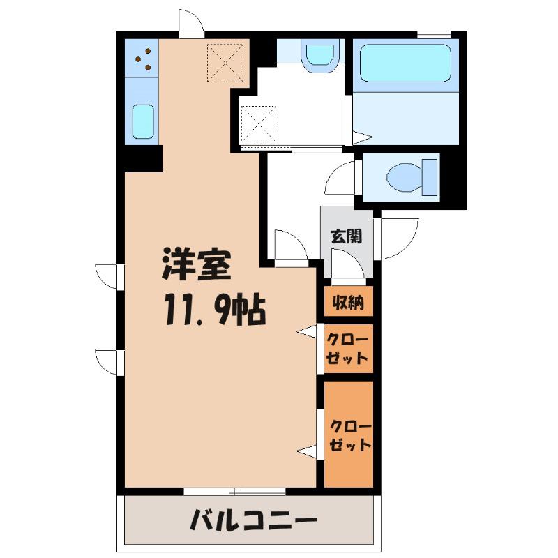 ファーストステージ(ワンルーム/3階)の間取り写真