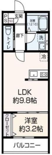 PATINA黒崎(1LDK/1階)の間取り写真